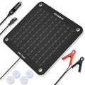 ECO-WORTHY 10W Solar Car Battery Charger Maintainer 12V Waterproof Portable Solar Trickle Charger for Car Truck Boat Lawn Mower RV Trailer Tractor ATV Utility Vehicle Battery