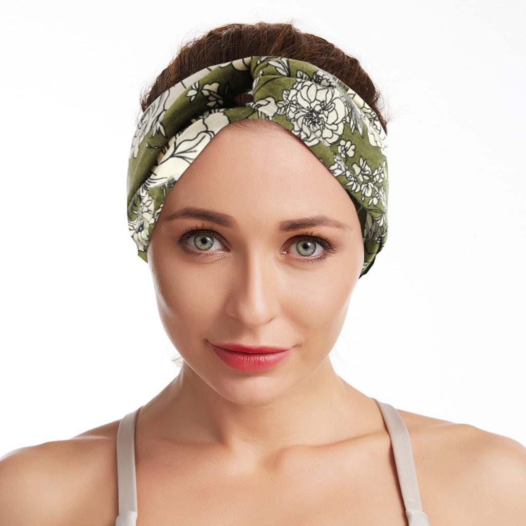 Boho Headbands For Women Fashion Stretch Wide Hair Bands Knoted Turban Head Bands Yoga Running Sweatband Elastic Headband Stylish Wrap Headbands Hair Accessories for Teen Girls 4 Pack