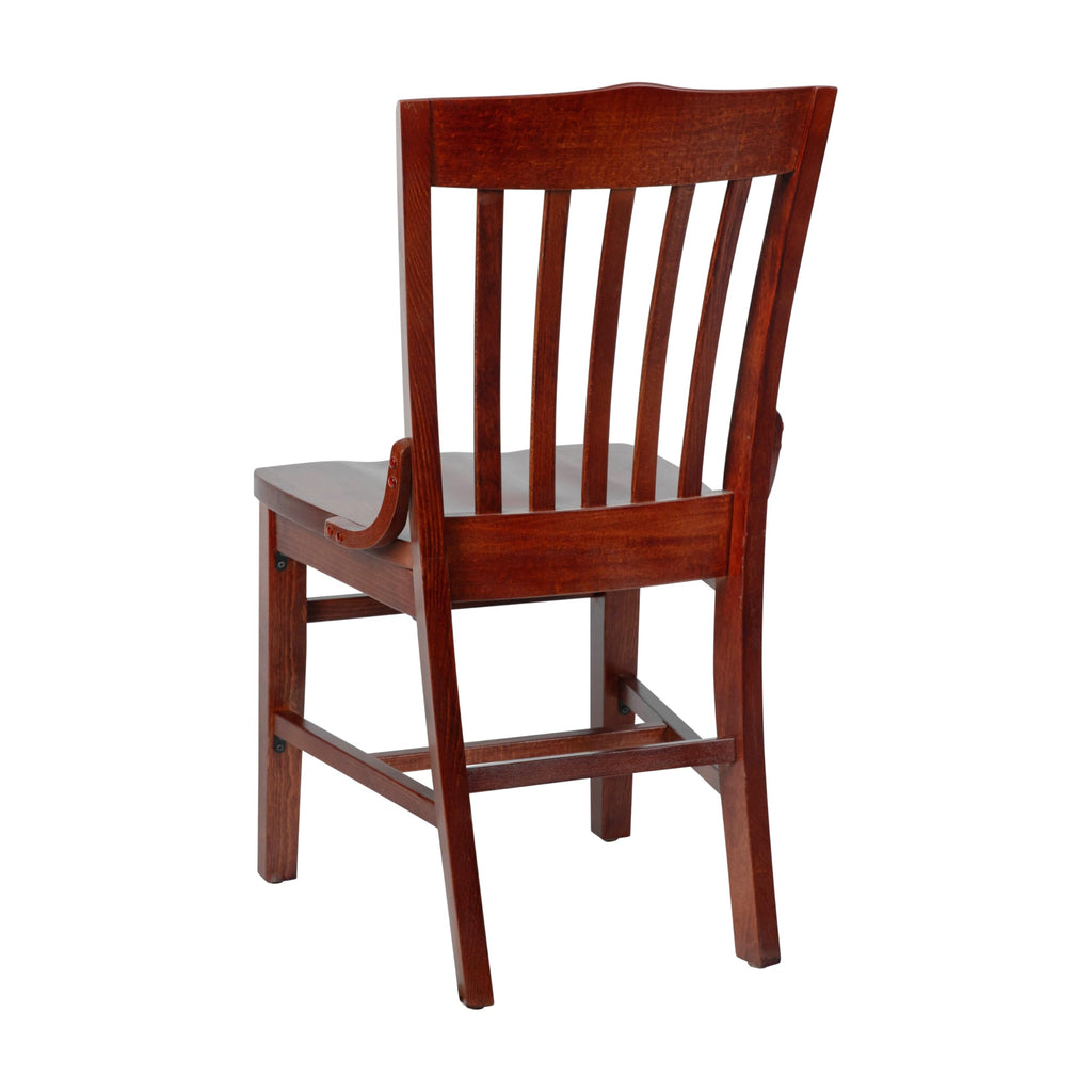 EMMA + OLIVER School House Back Mahogany Wood Chair