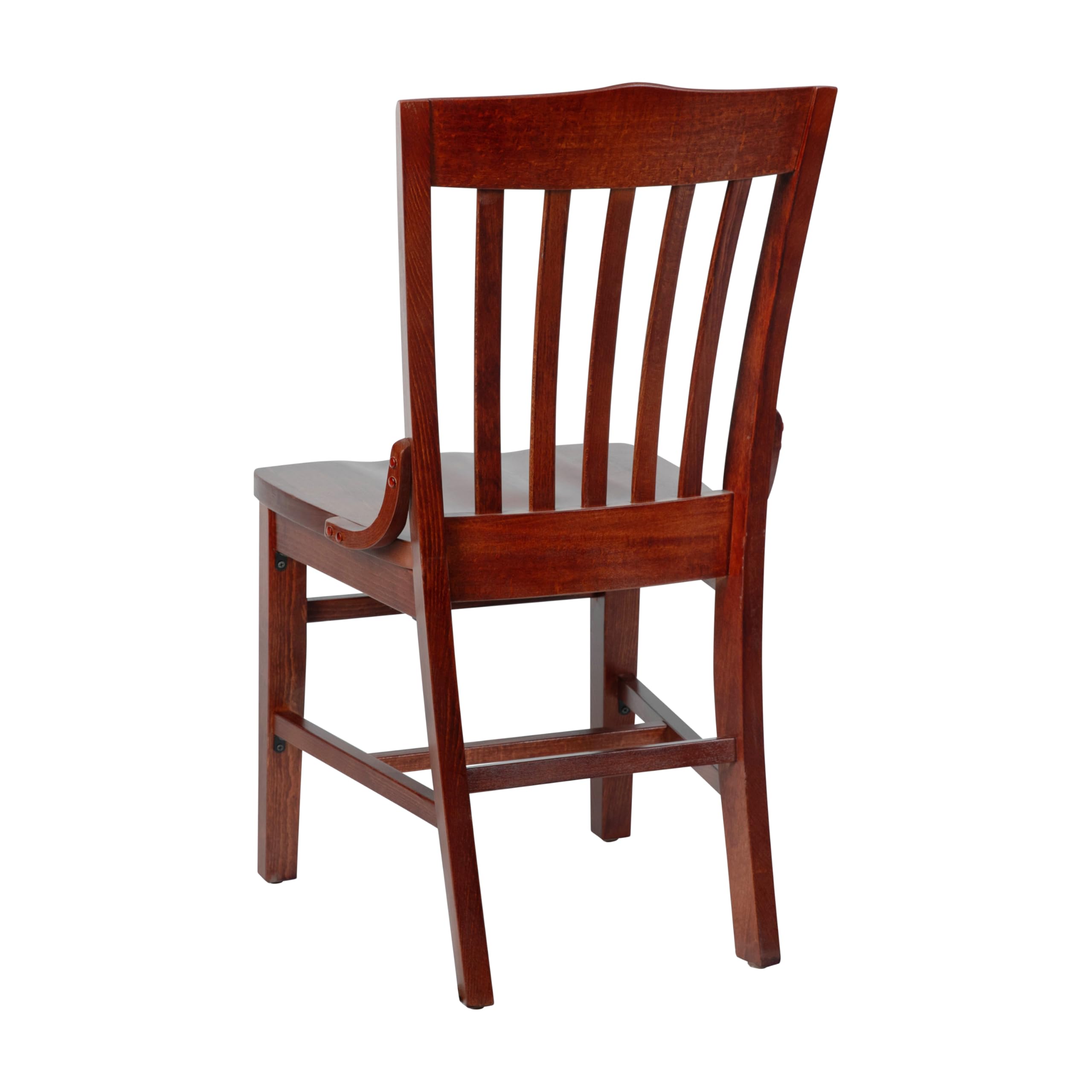 EMMA + OLIVER School House Back Mahogany Wood Chair