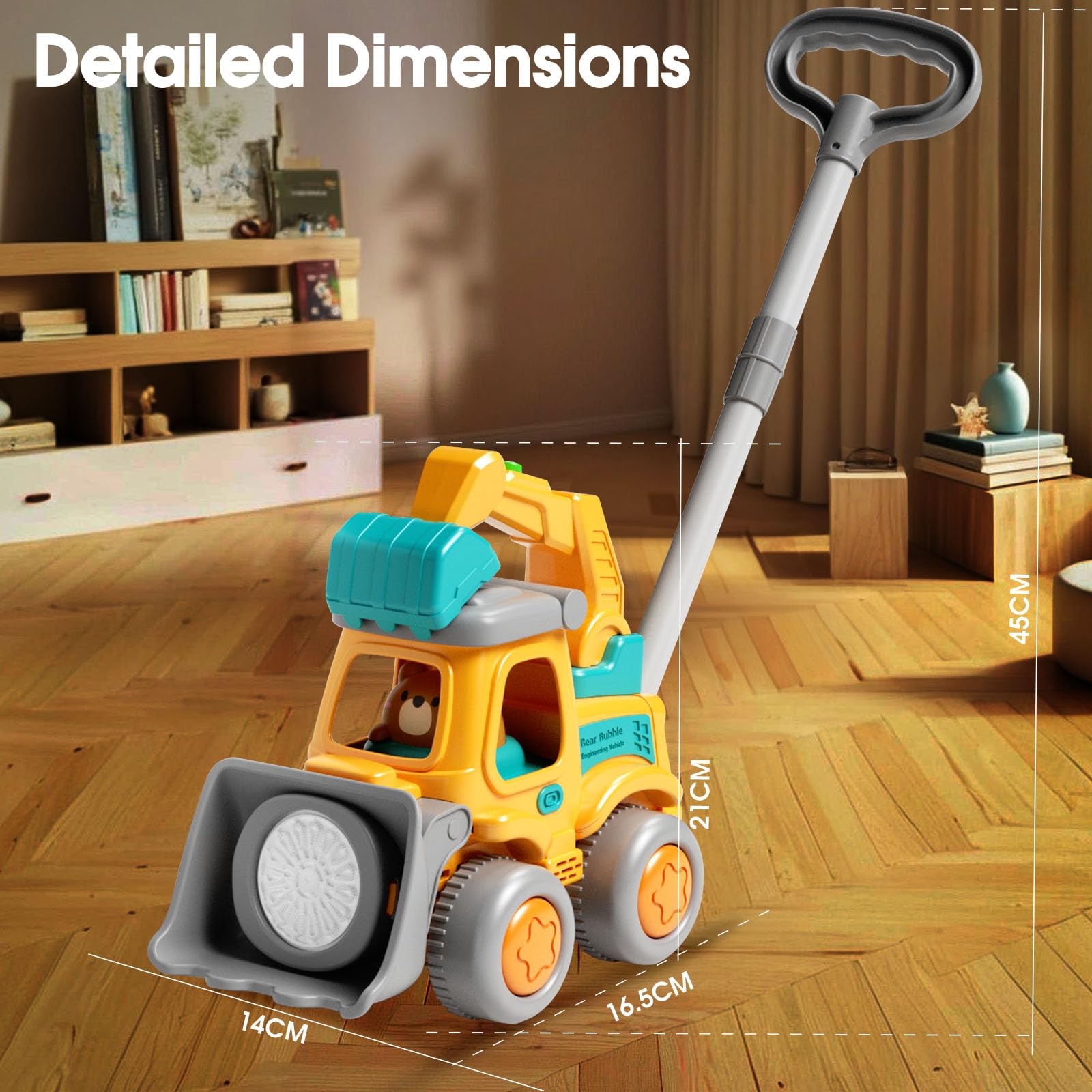 Bubble Lawn Mower Toddler Toys,Engineering Car Bubble Machine Maker Blower Kids Toy Cart,Ideal Gifts for 1-4 Year Old Boy,Girl,Grill Outdoor Child Party Toys with 6X Bubbles Solution Refills,Green