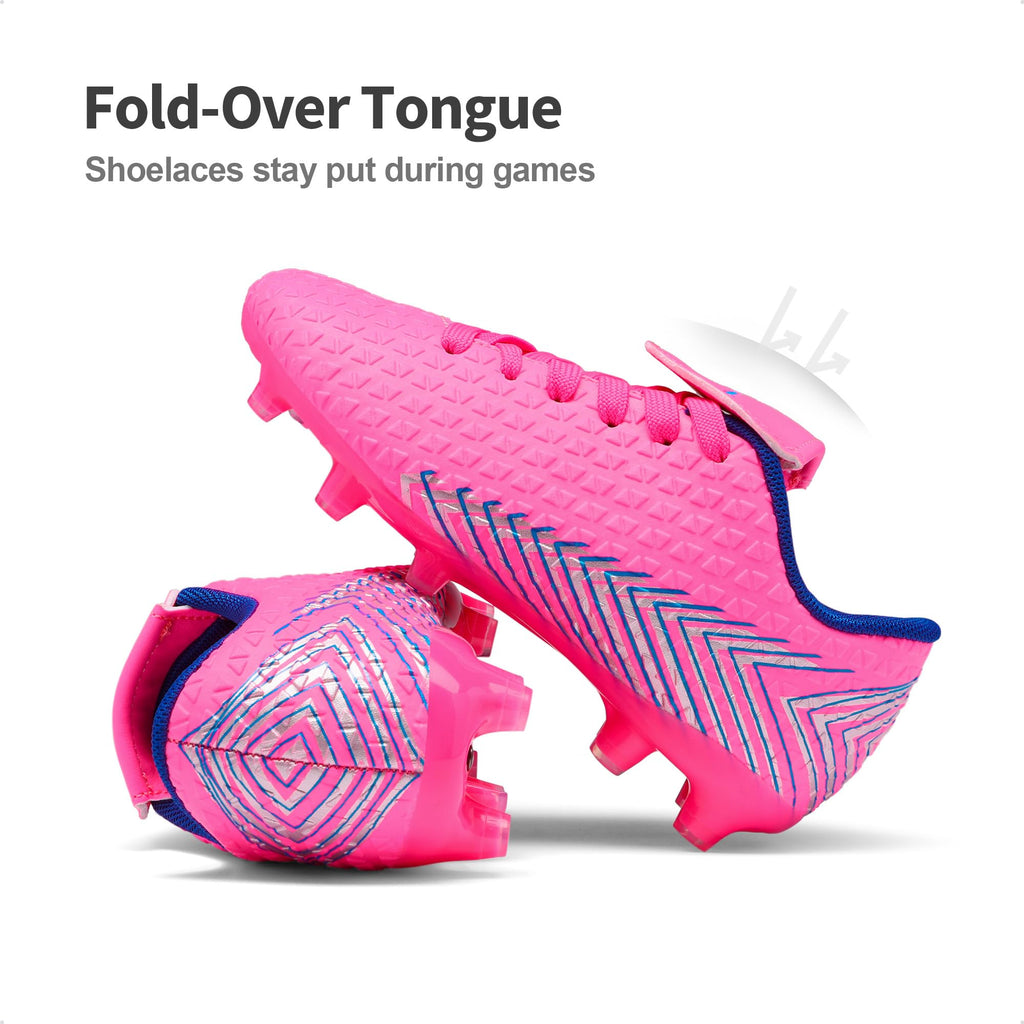 DREAM PAIRS Boys Girls Outdoor Soccer Cleats Firm Ground Football Shoes for Little/Big Kid