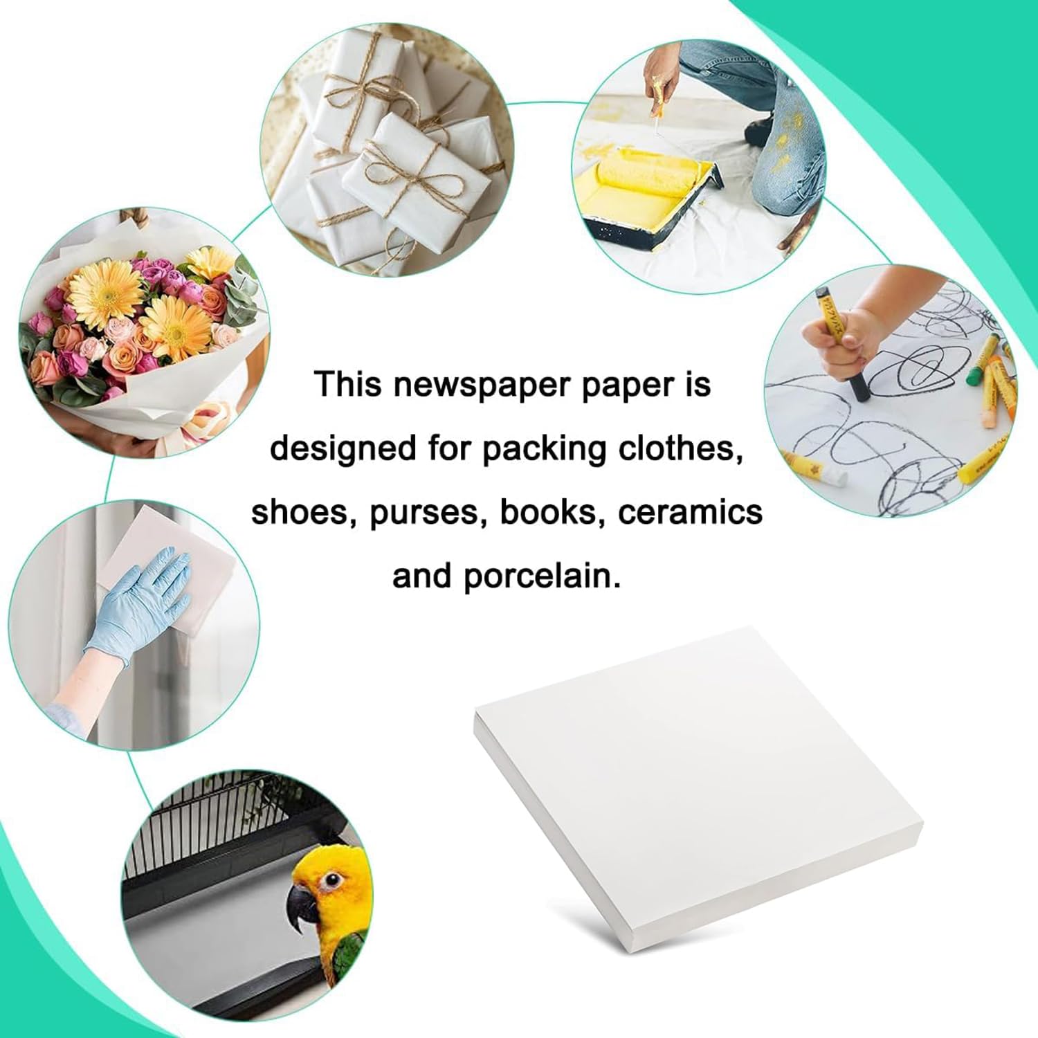 110 Sheets Large Packing Paper for Moving Supplies 24x24 Inch Newsprint Packaging Paper for Wrapping Shipping Fragile Items