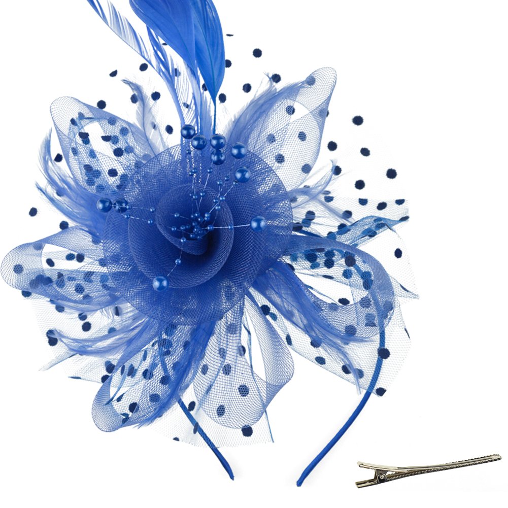 AQOKKA Women Fascinators Hats Flower Fascinators with Headband and Clip Tea Party Headwear for Women and Girls