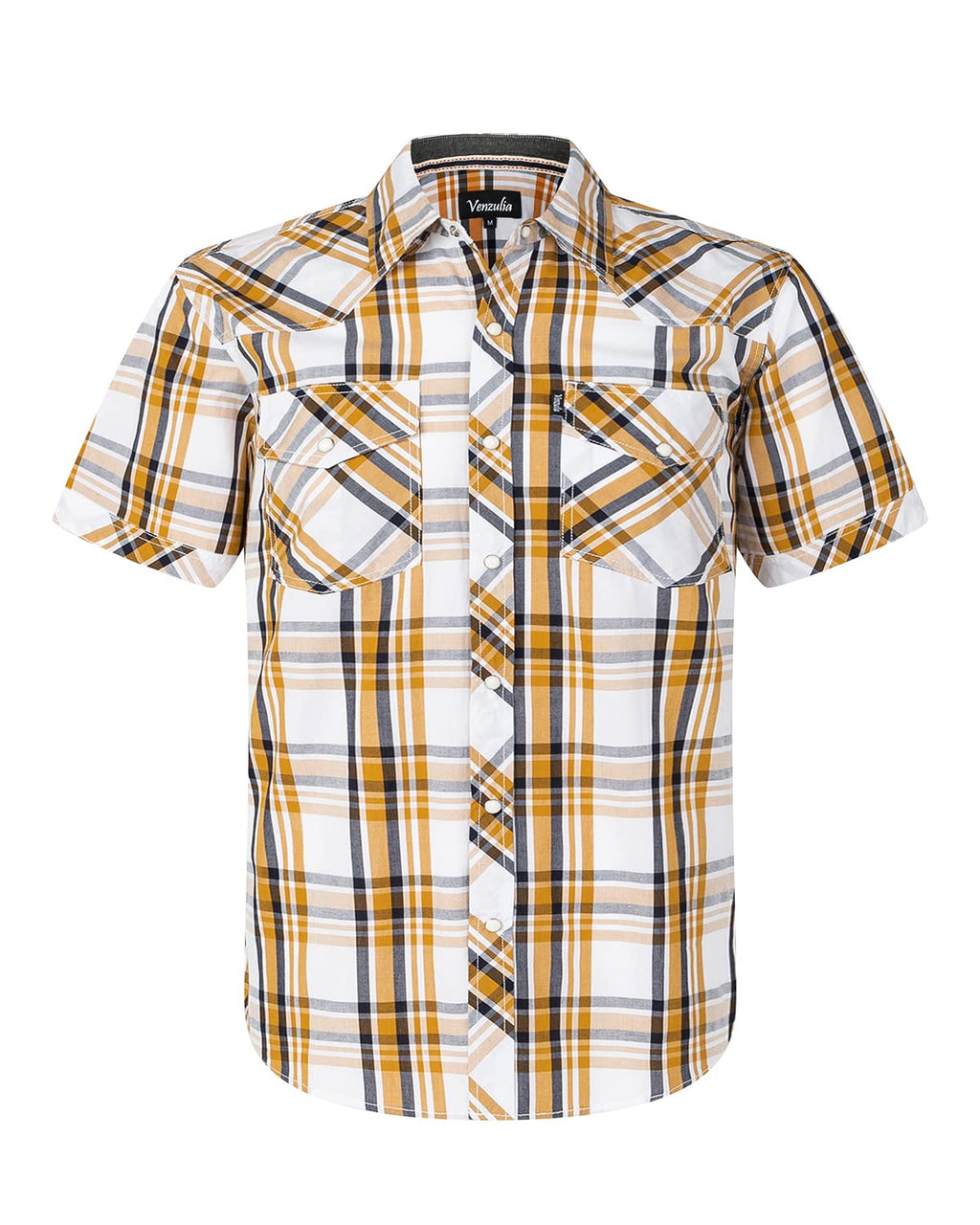 Men's Western Snap Casual Shirt Two Pocket Short Sleeve Shirt