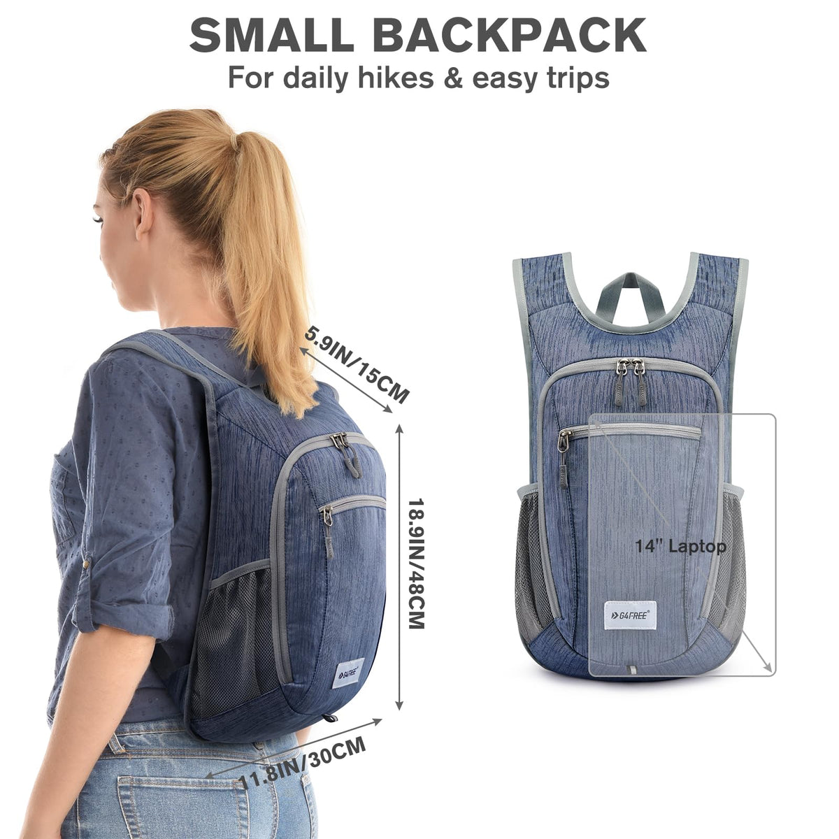 G4Free 10L/15L Hiking Backpack Lightweight Packable Hiking Daypack Small Travel Outdoor Foldable Shoulder Bag