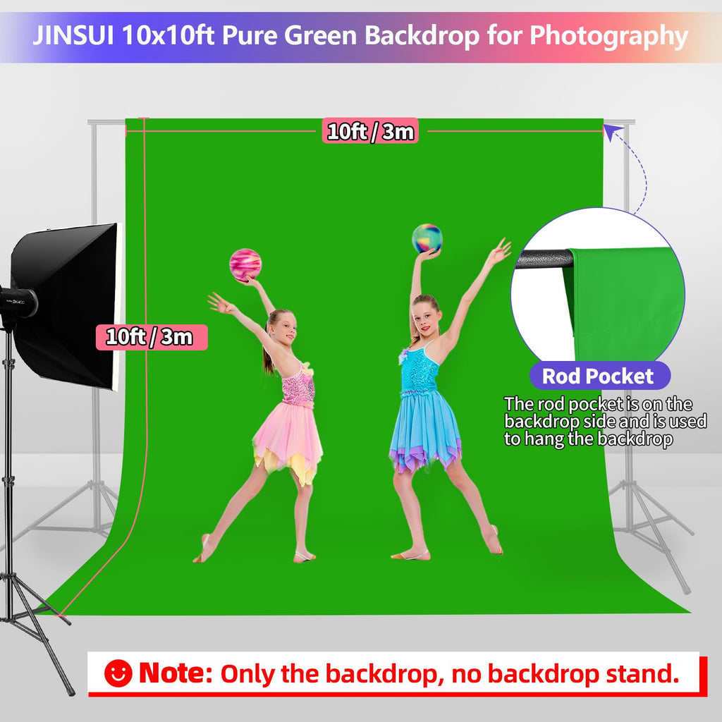 Black Backdrop 10x10ft, Photo Backdrop Curtain for Photoshoot, Pure Photographic Studio Backgrounds, Thick Polyester Fabric Photography Black Screen for Party Portraits Video Recording (Backdrop Only)