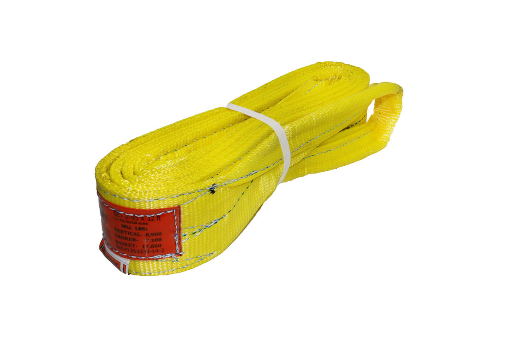 Kennedy Wire Rope & Sling Company 1" x 2' 2-Ply Twist Eye Polyester Lifting Sling (Various Sizes in Listing) Made in The USA