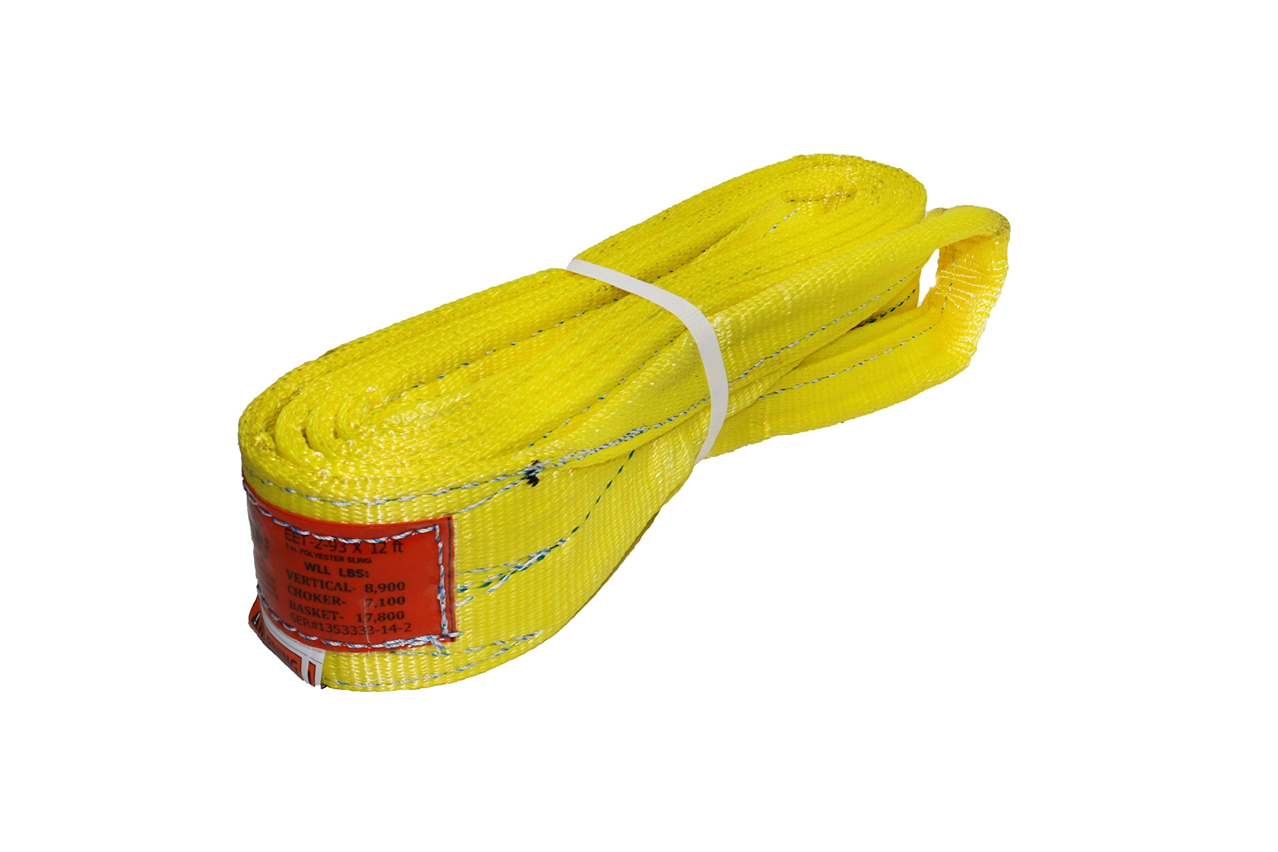 Kennedy Wire Rope & Sling Company 1" x 2' 2-Ply Twist Eye Polyester Lifting Sling (Various Sizes in Listing) Made in The USA