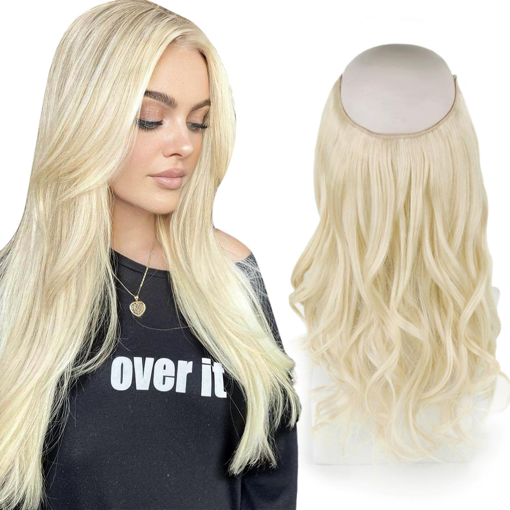 Sassina Invisible Wire Hair Extensions Real Human Hair with Transparent Wire Adjustable Size Secure Clips Natural Straight Secret Miracle Hairpiece, #1 Jet Black 12 Inch 70 Gram