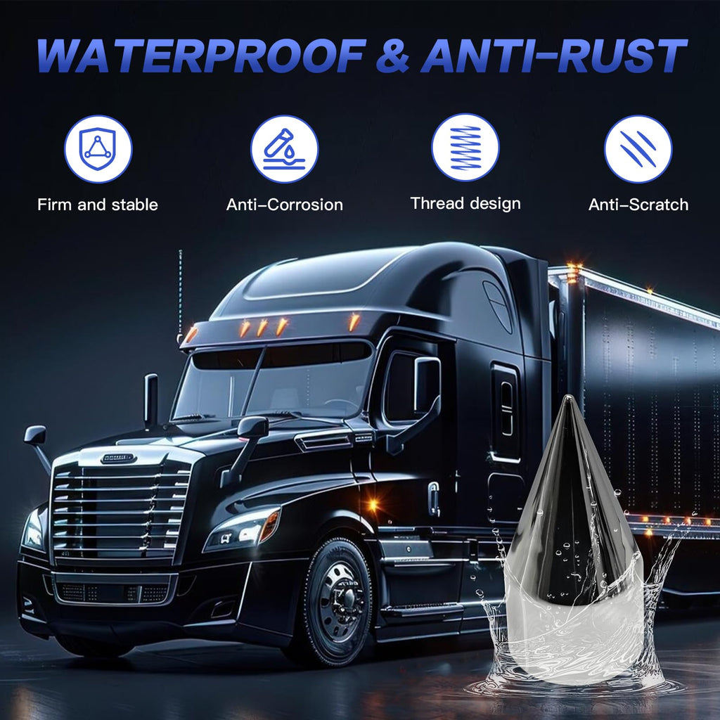 20Pcs Semi Trucks Lug Nut Covers Chrome, 32/33mm Lug Nut Covers ABS Plastic Anti-Rust Screw-on Wheel Nut Caps with Installation Tool, Truck Nuts for Semi Trucks Trailer