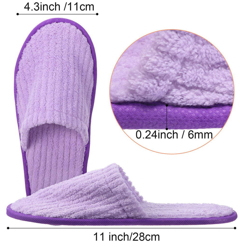 Geyoga 24 Pairs Disposable Slippers for Guests Bulk 2 Size Cotton Soft Spa Hotel House Slippers for Women Men Wedding Party Shoeless Home Indoor Travel