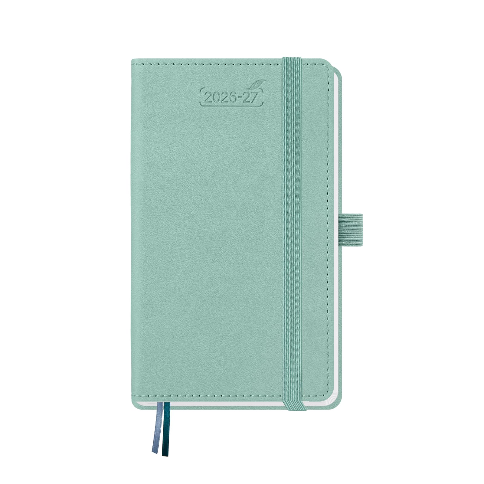 BEZEND Pocket Planner 2026-2027 Weekly and Monthly (3.5" x 6") 18 Months Small Academic Calendar (Jul 26-Dec 27) Ideal for Students, Work & Home, Storage Pocket, PU Leather Hardcover -Black