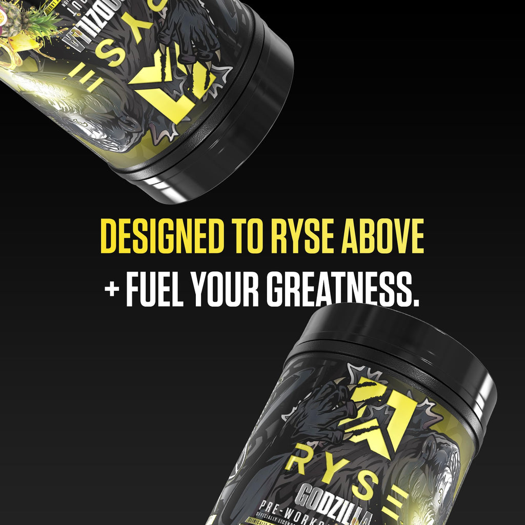 RYSE Godzilla X Noel Deyzel Pre Workout Powder - BlackBerry Lemonade - 400mg Caffeine, High Stim Pre-Workout for Men & Women with Citrulline & Beta Alanine - Energy, Pump & Focus - 20/40 Servings