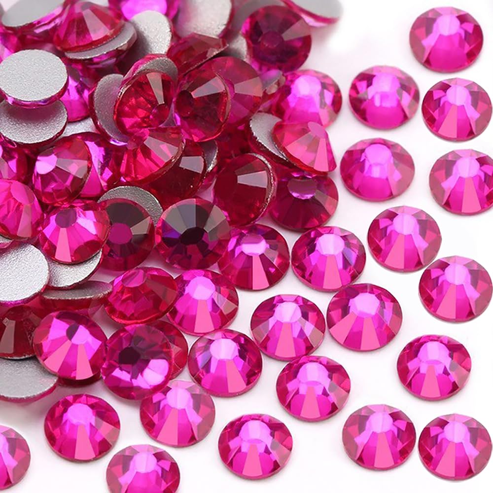 2880 Pieces Flatback Rhinestones Glue Fix Crystal Glass Diamantes Gems for Crafting Nail Art Crafts Decorations Clothes Shoes 1.4 mm (ss3, Amber)