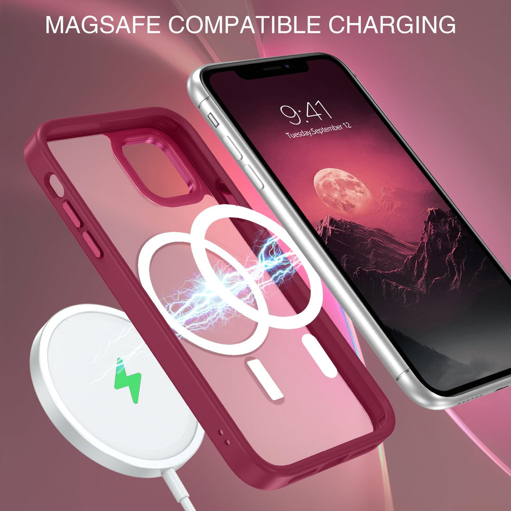 BENTOBEN for iPhone 11 Phone Case, Phone case for iPhone 11 Magnetic Case [Compatible with Mag Safe] Translucent Matte Slim Shockproof Anti-Fingerprint Protective Cover for iPhone 11 6.1’’ Black