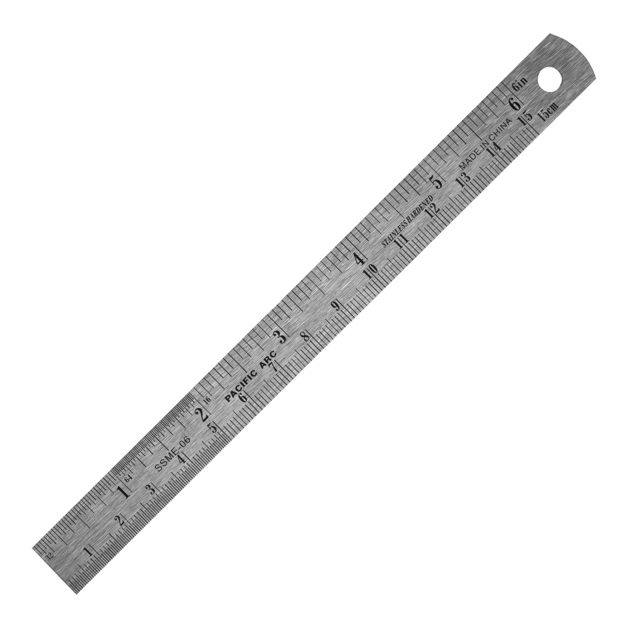 2 Pack Pacific Arc 12 Inch Stainless Steel Ruler with Inch/Metric Conversion Table