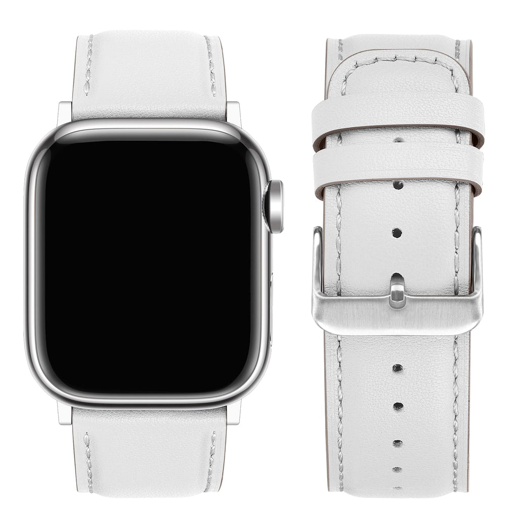 Tasikar Bands Compatible with Apple Watch Band 42mm (Series11/10) 41mm 40mm 38mm Men Genuine Leather Replacement Bands Compatible with Apple Watch SE Series 11 10 9 8 7 6 5 4 3, Black