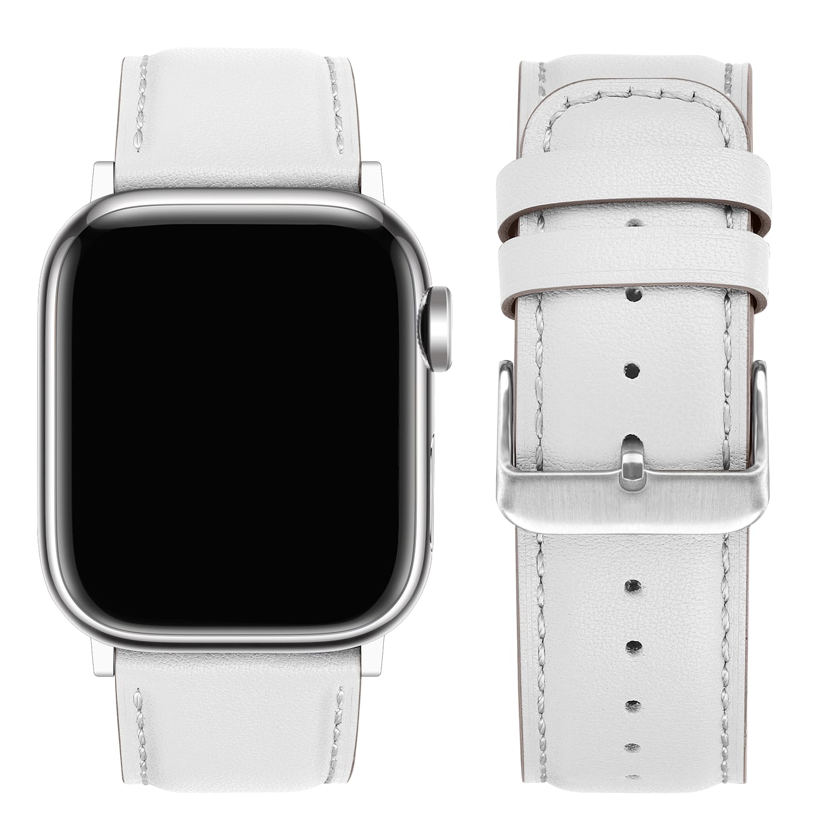 Tasikar Bands Compatible with Apple Watch Band 42mm (Series11/10) 41mm 40mm 38mm Men Genuine Leather Replacement Bands Compatible with Apple Watch SE Series 11 10 9 8 7 6 5 4 3, Black