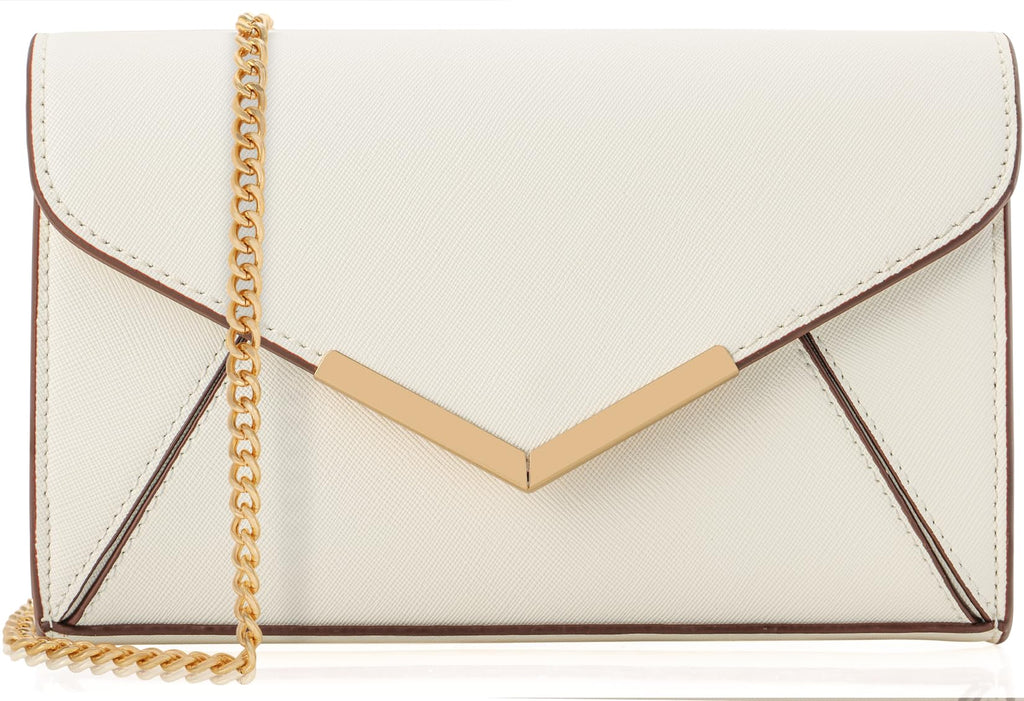 DEXMAY Women Envelope Clutch Faux Saffiano Leather Evening Handbag Foldover Clutch Bag Formal Dressy Purse