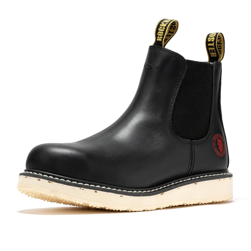 ROCKROOSTER Capitola - Anti-fatigue Comfortable Coolmax Lining Goodyear Welt Soft Toe Leather Work boots for men SAP101BK SAP102BR