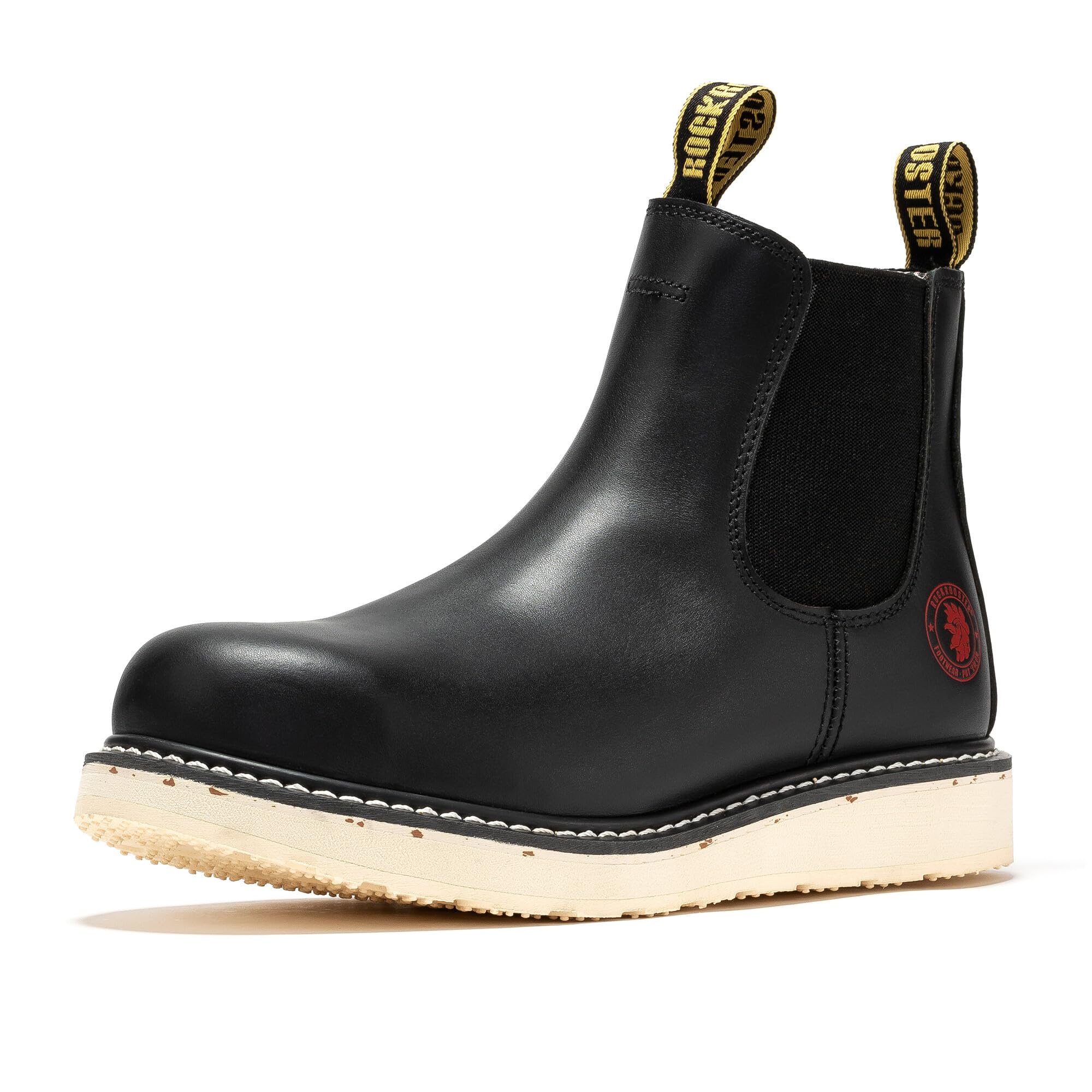 ROCKROOSTER Capitola - Anti-fatigue Comfortable Coolmax Lining Goodyear Welt Soft Toe Leather Work boots for men SAP101BK SAP102BR