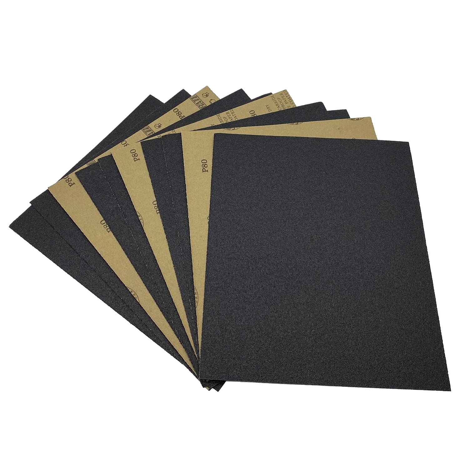 80 Grit Wet Dry Sandpaper, 9 x 11 Inch Sanding Sheets, 10PCS Premium Silicon Carbide Sand Paper for Wood Metal Ceramic or Auto Polishing and Scratches Removing