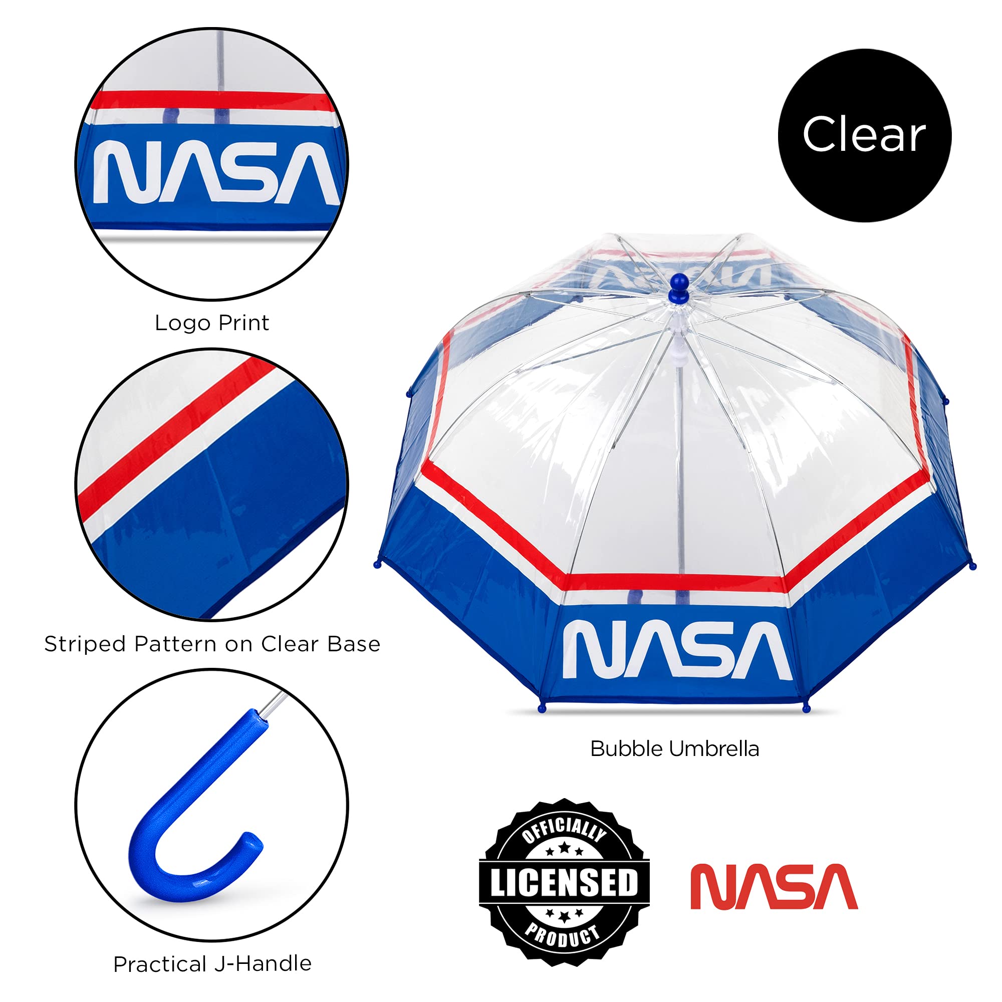 ABG Accessories Kids Umbrella for Boys and Girls Dome clear bubble umbrellas for Rain Windproof & Transparent with Easy Grip Handle Ages 3-10