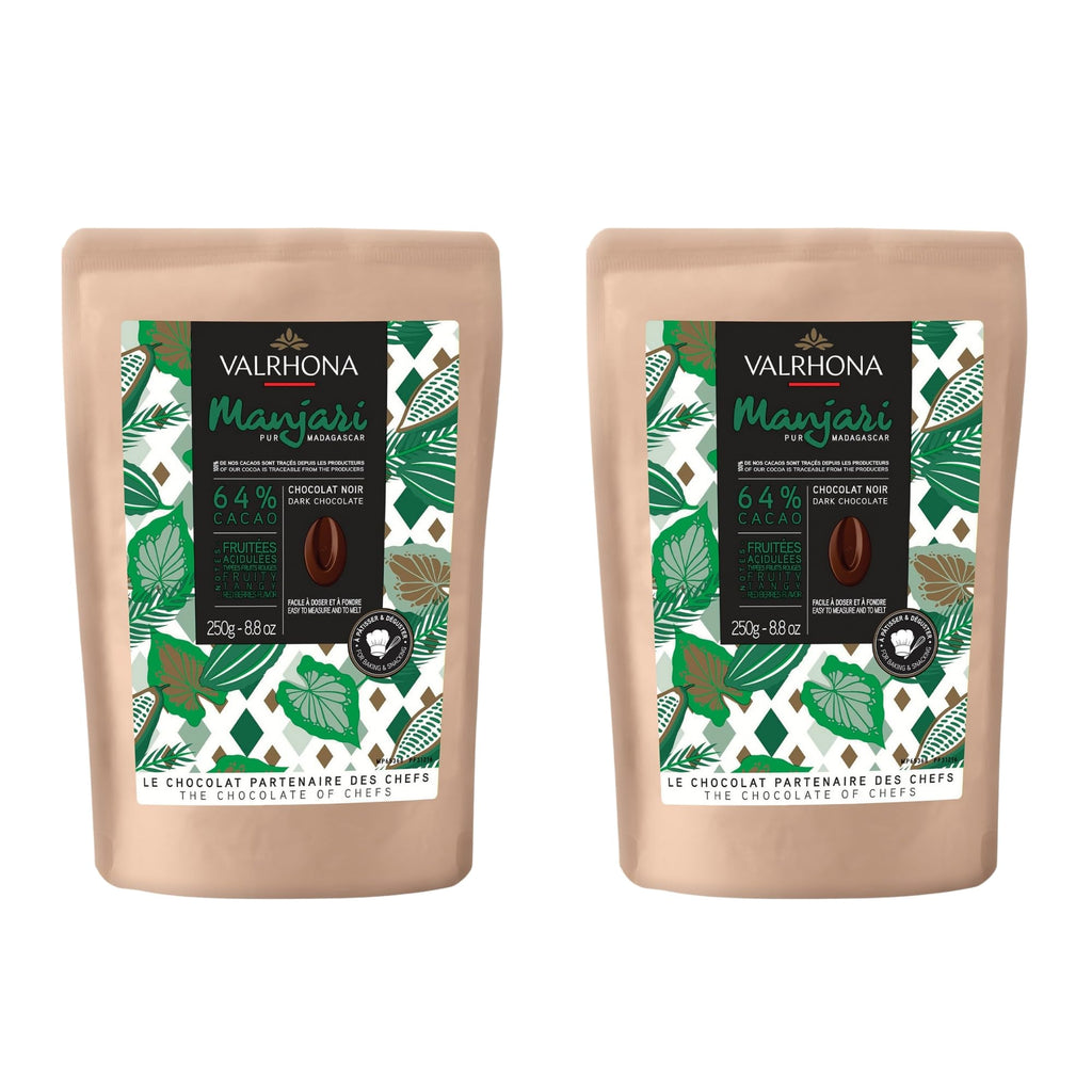 Valrhona Premium Baking Chocolate Discs (Feves), Creamy Milk JIVARA 40% w/Hints of Vanilla and Malt, and Dark Chocolate GUANAJA 70% w/Intense & Smooth with Bitter Notes, For Cookies, Cakes, and more
