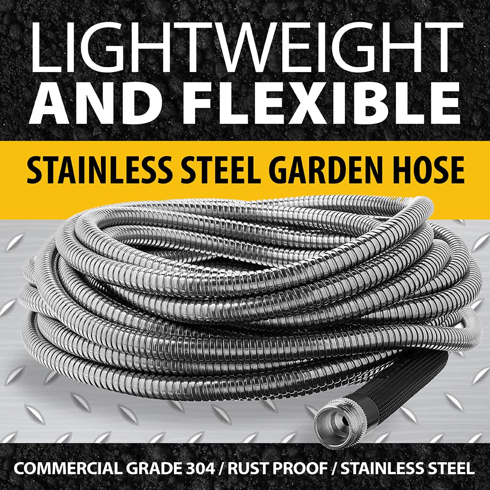 BIONIC STEEL 3Ft Short Garden Hose, 3 Ft x 5/8 In. Connector Hose for Reel, Leak Proof Connection, Heavy Duty, Non Kinking, Flexible, Hose Extension