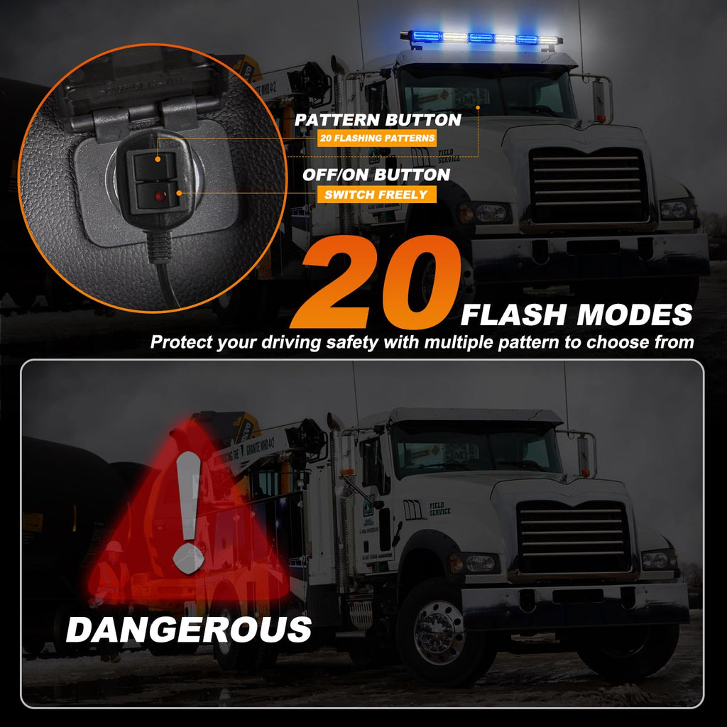 ASPL 26inch 126 LED Rooftop Emergency Strobe Lights Bar Double Side Flashing Safety Warning Traffic Advisor Light Bar Hazard Snow Plow Light for Work Trucks Vehicles Construction Tow Pickup(Amber)