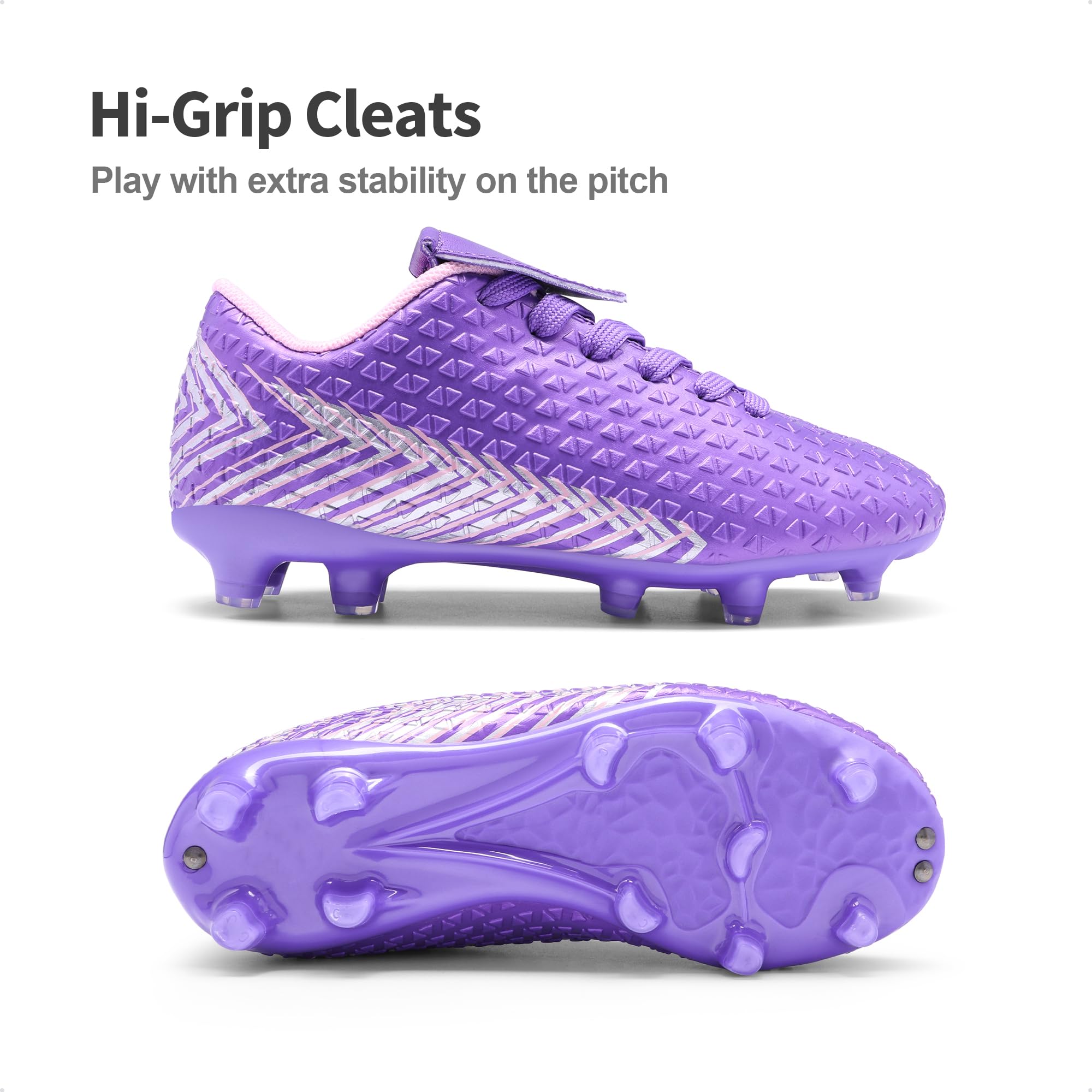 DREAM PAIRS Boys Girls Outdoor Soccer Cleats Firm Ground Football Shoes for Little/Big Kid