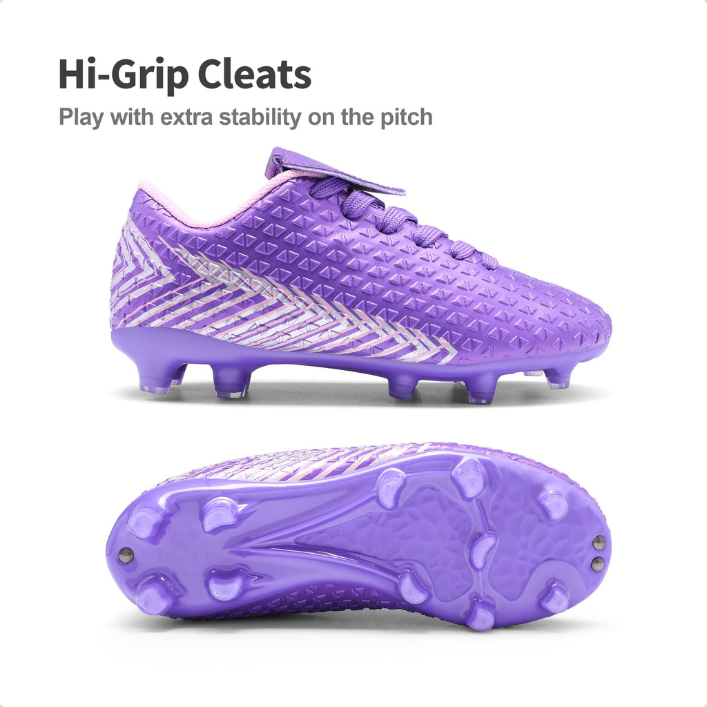 DREAM PAIRS Boys Girls Outdoor Soccer Cleats Firm Ground Football Shoes for Little/Big Kid