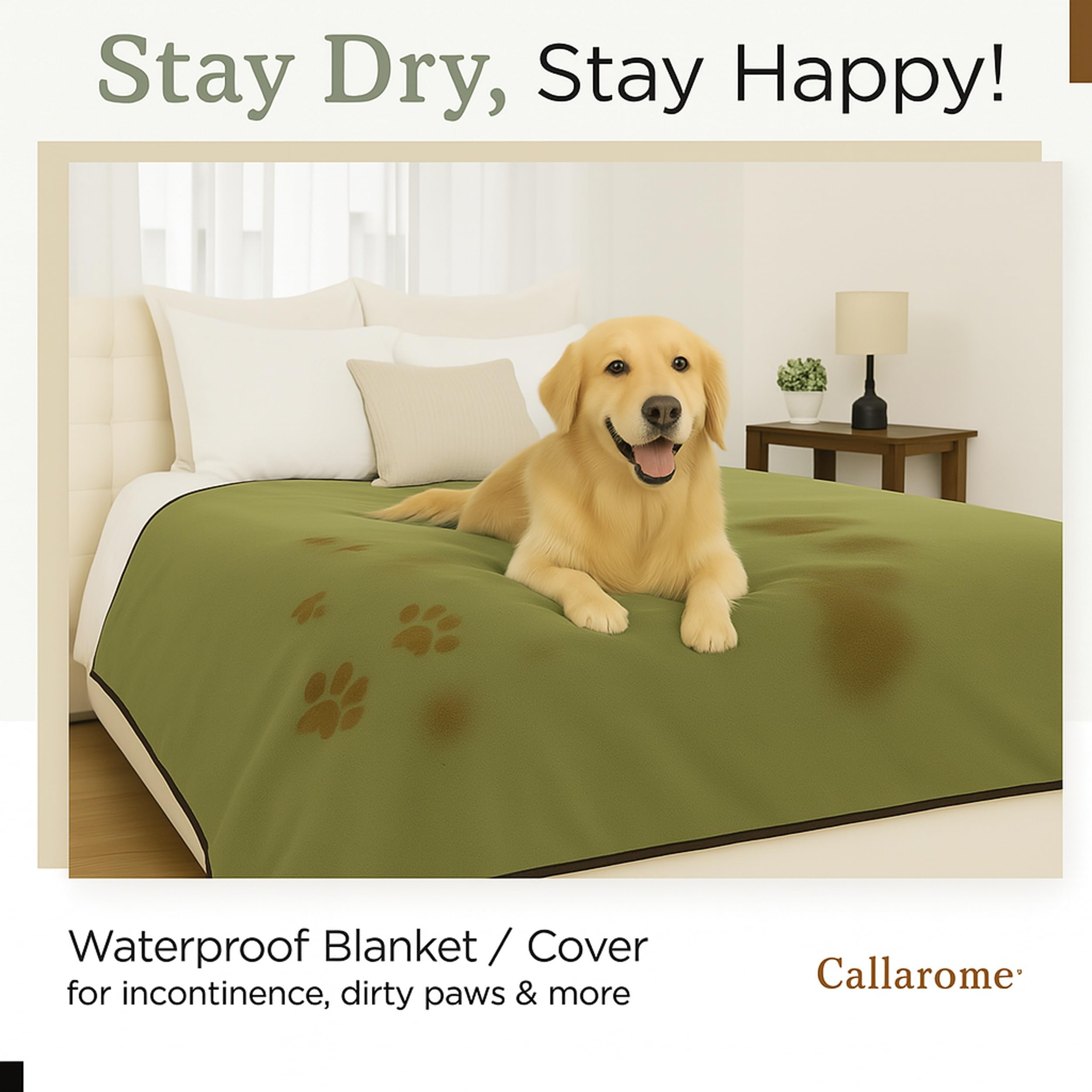 Waterproof Blanket for Bed & Couch Protection, Reddish/Green, 80"x90" | High-Density Heavy-Duty Material – Ultra-Soft & Durable Soft Fleece, Leakproof, Reversible, Silent No-Crinkle Design