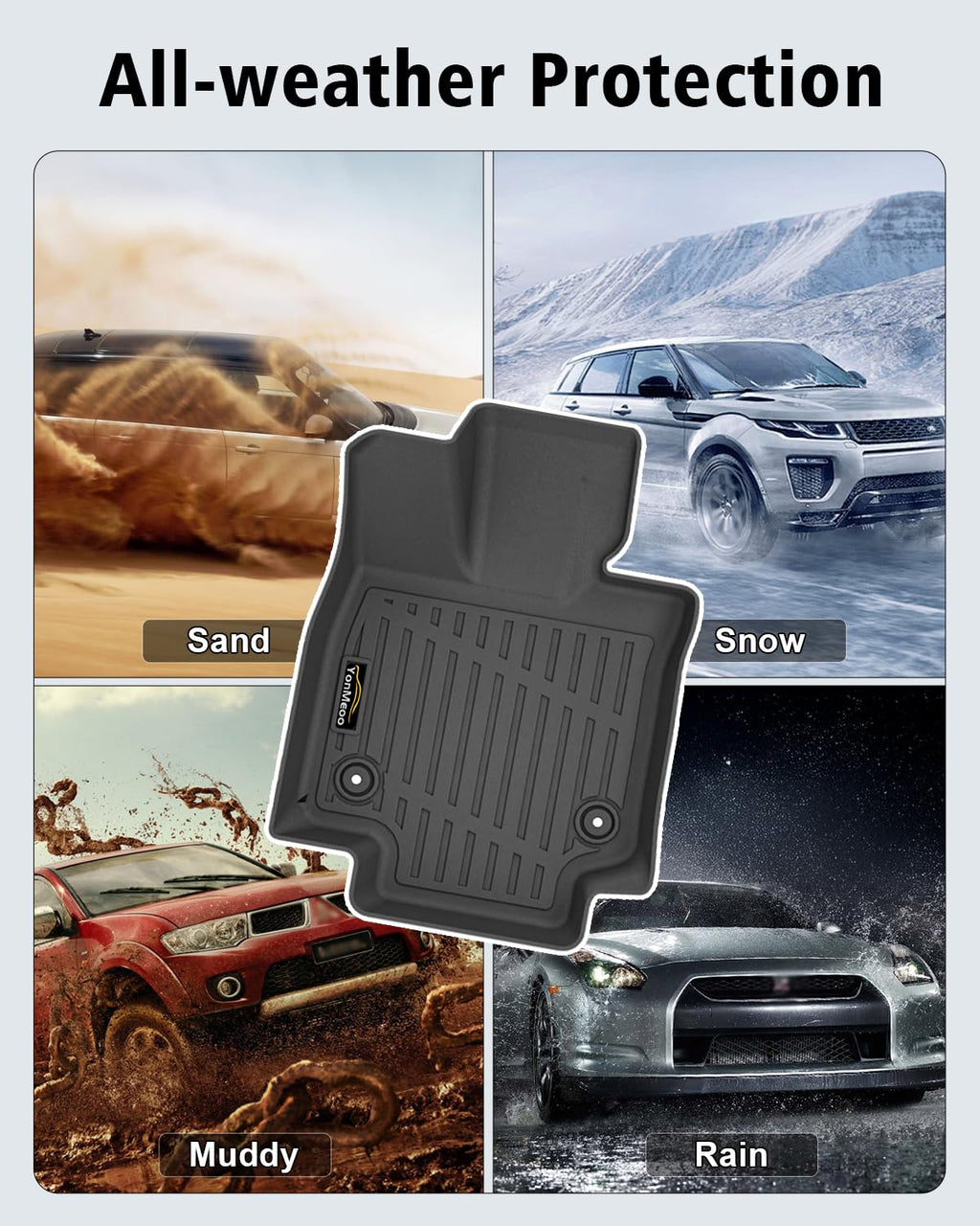 Floor Mats & Cargo Mat & Backrest Mat Custom for Toyota RAV4 Hybrid 2026 (Not for Cargo Area with Subwoofer) (Not for Phev), Door Sill Guards, All Weather TPE Floor Liners for RAV-4 2026 Accessories