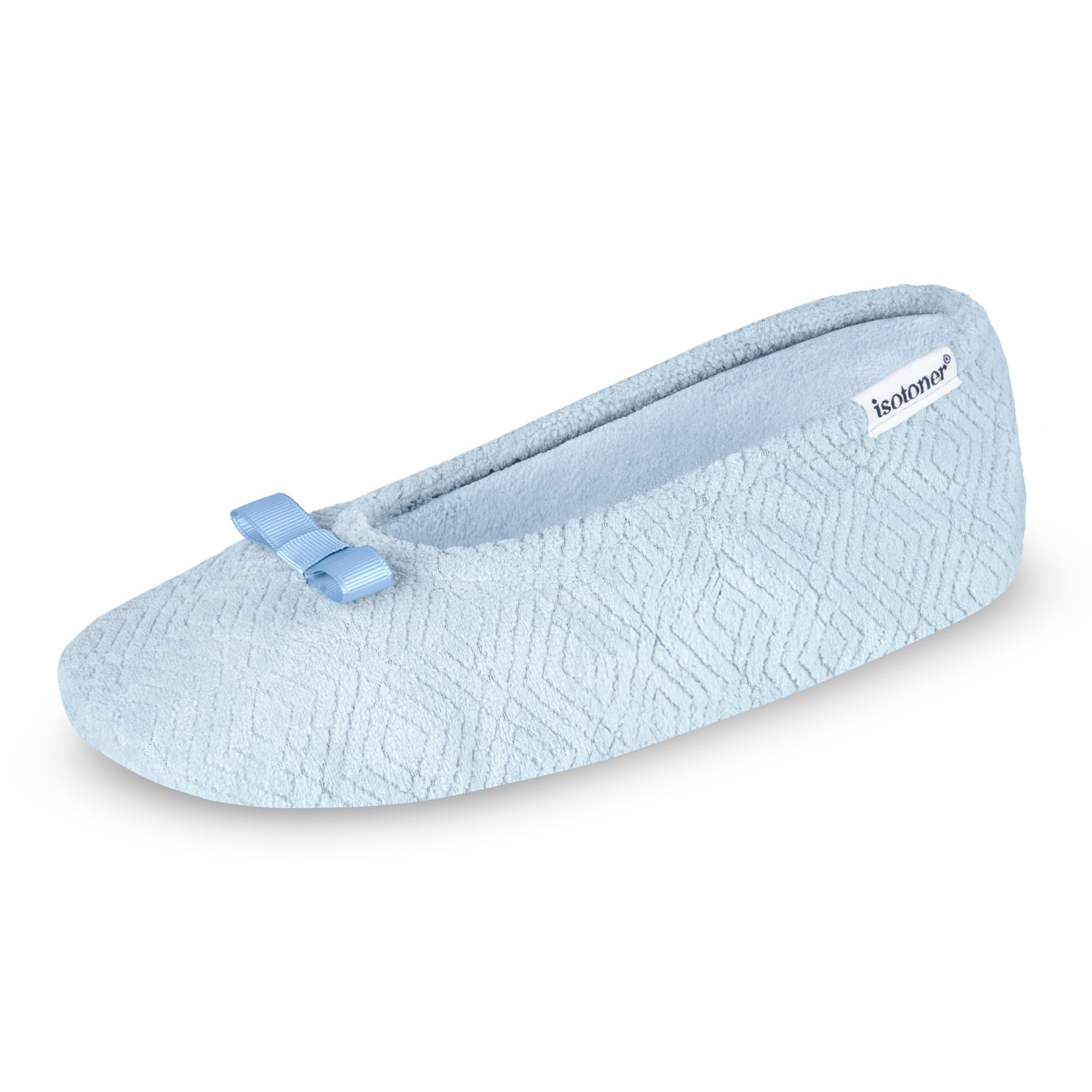 isotoner Women's Diamond Microterry Ballerina Slippers