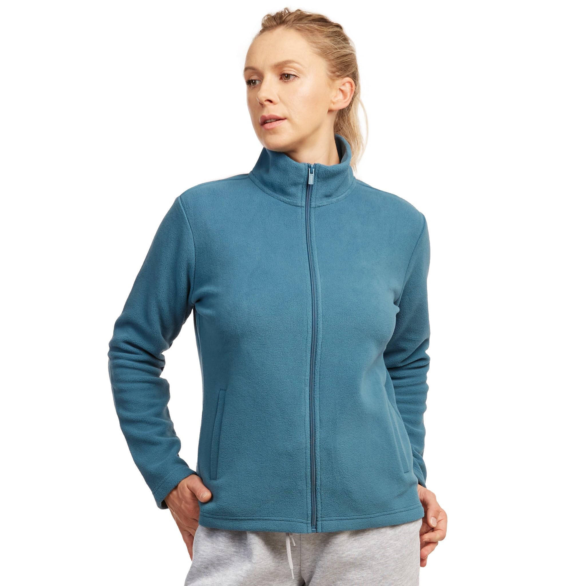Sofra Women's Polar Fleece Full Zip Up Winter Jacket