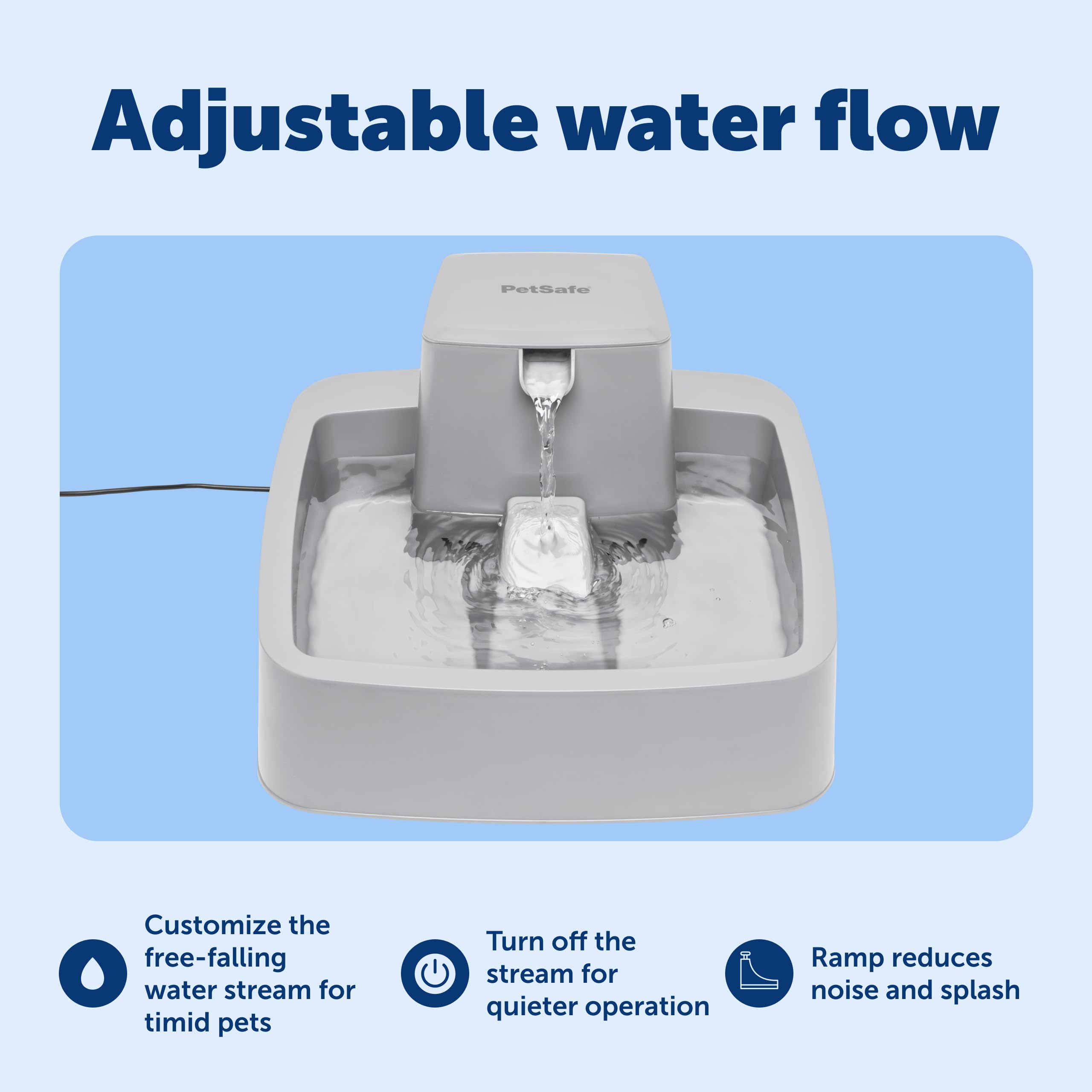 PetSafe Oasys 1 Gallon (128 Ounce) Pet Fountain - Cat or Small to Medium Breed Dog Water Fountain - Dishwasher Safe Filtered Water Dispenser with Flow Control - Filters Included - Easy to Clean