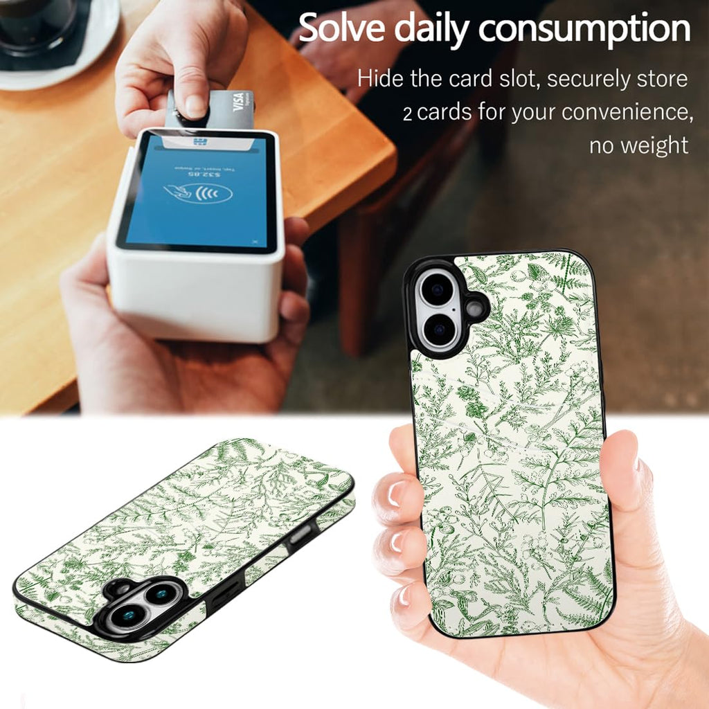 for iPhone 11 6.1 inch Case with Card Holder Soft Leather Wallet Case Protective Shockproof Hard Cover for Women Man (Blue Floral, iPhone 11 6.1 inch)
