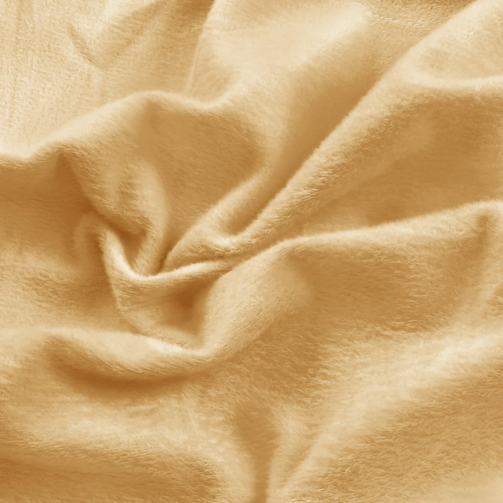 Entisn Minky Fabric by The Yard, 1 Yard x 60 Inch Wide Pre-Cut Fleece Fabric Beige Cuddle Minky, Solid Soft Plush for Blanket, Pillow Cover, Scarf, Sewing