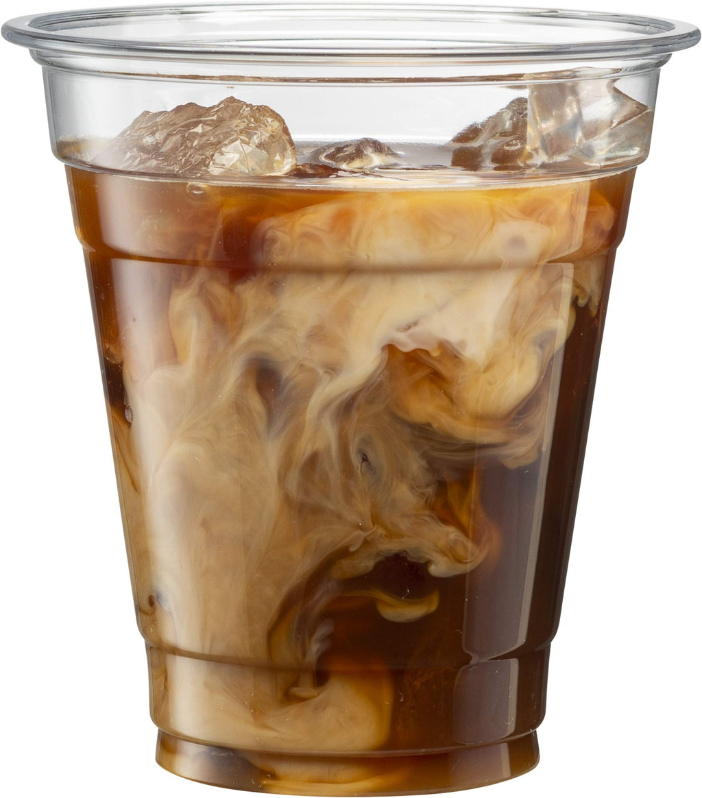 Crystal Clear PET Cups for Iced Coffee,Milkshake, Cold Drinks, Slush, Smoothy's, Slurpee, Ice cream, Dessert, Party's, Plastic Disposable Cups (50, 12 oz)