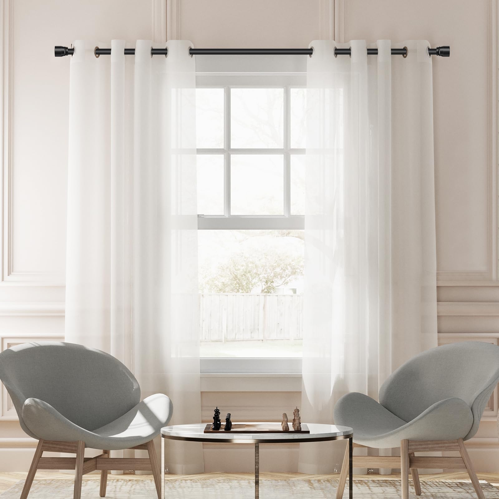 1” Diameter brown curtain rod Itself is 30 to 60 inch. 1 Pack Fits 30-54 inch Windows with Heavy Duty Adjustable brown curtain rods Splicing Metal Extra Long Curtain Rod