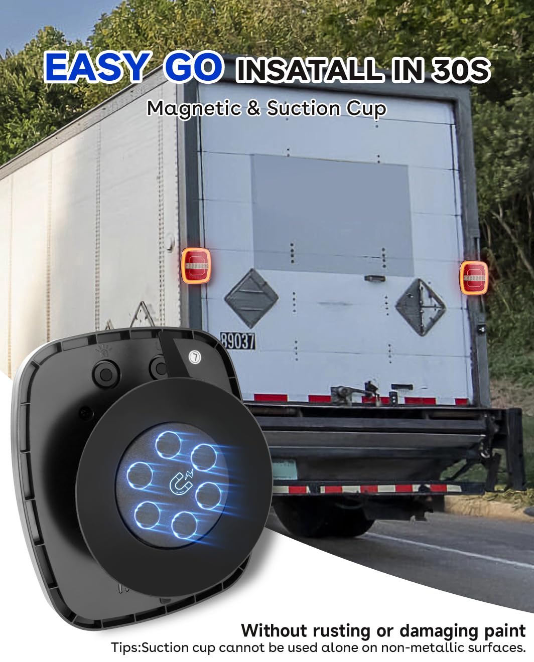 Agrieyes Halo Wireless Trailer Lights, 2 Mounting Options Magnetic Trailer Light for Towing, Portable LED Tow Lights Kit for Trucks, Boat, RV Amber