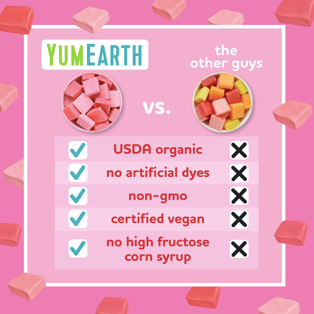 YumEarth Organic Chewys Fruity Reds, 5oz Non GMO, Gluten Free, Vegan, Dye Free Candy - Allergen Friendly