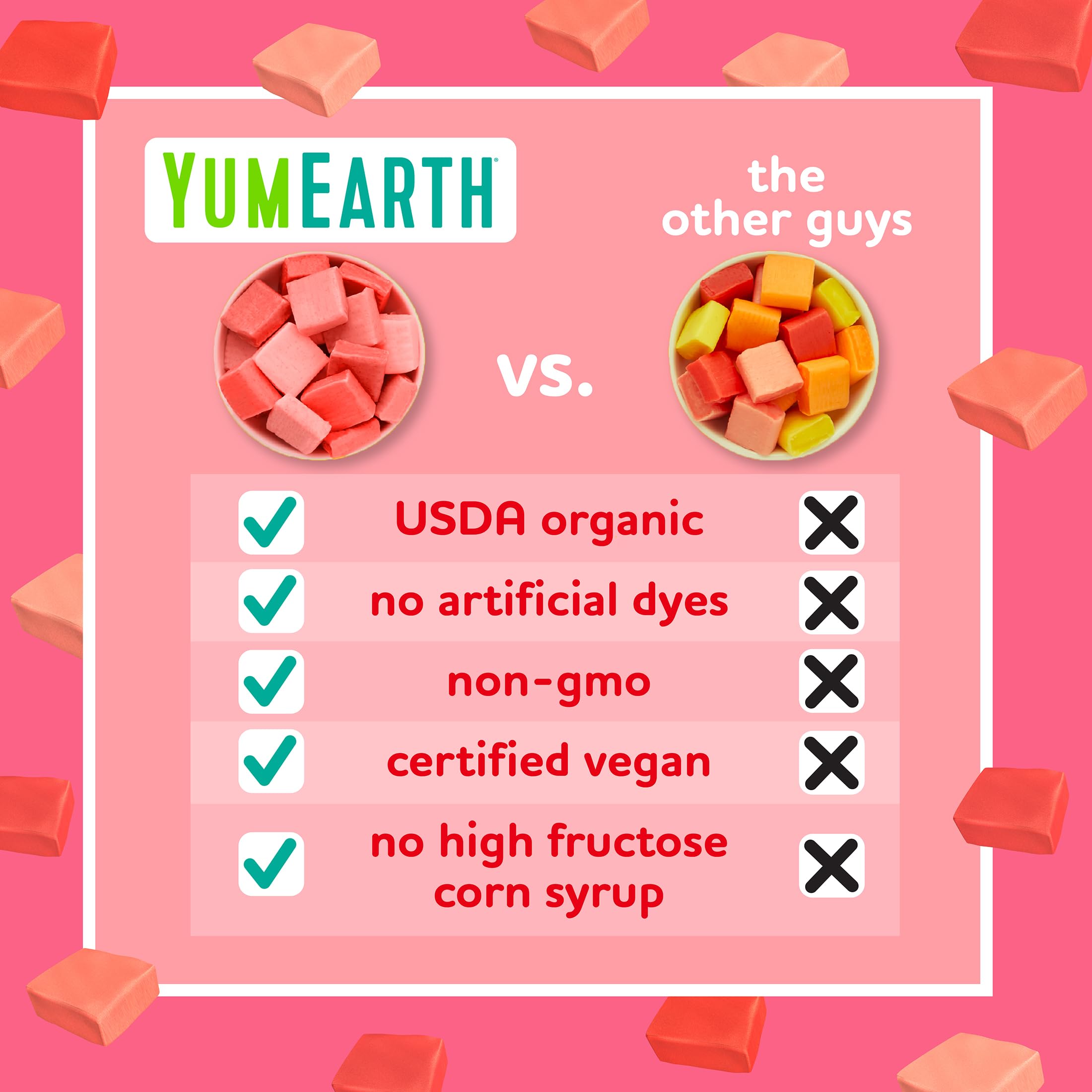 YumEarth Organic Chewys Fruity Reds, 5oz Non GMO, Gluten Free, Vegan, Dye Free Candy - Allergen Friendly