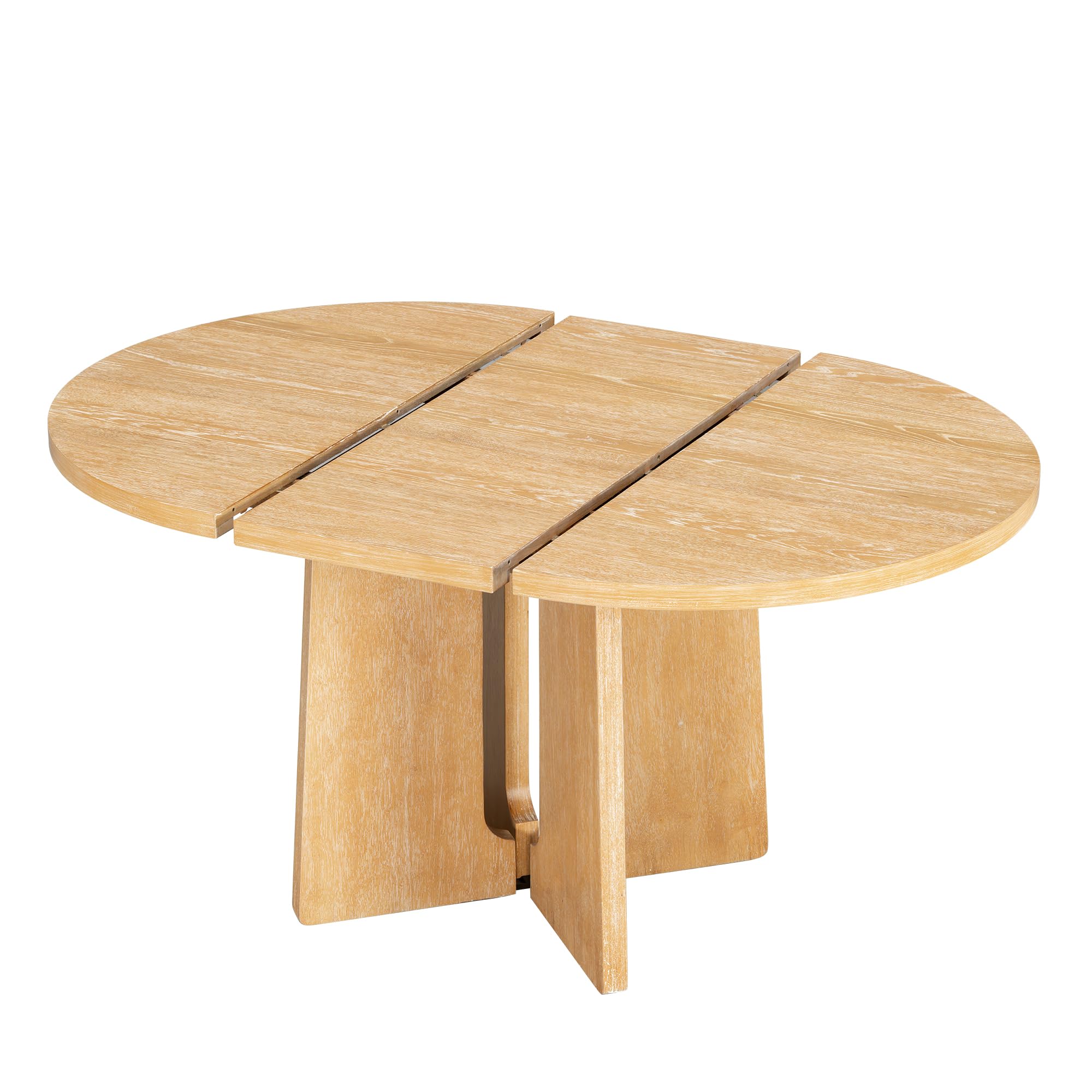 LUMISOL Round Dining Table for 4-6 People, 41"-57" Extendable Kitchen Table with 16" Removable Leaf for Small Places, Kitchen, Dining Room, Espresso