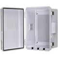 ABS Electrical Junction Box, Ventilated Design, Cable Grommets, IP65 Waterproof Enclosure, Indoor/Outdoor Use with Mounting Panel. (Clear Cover, 8.7"x6.7"x4.3")