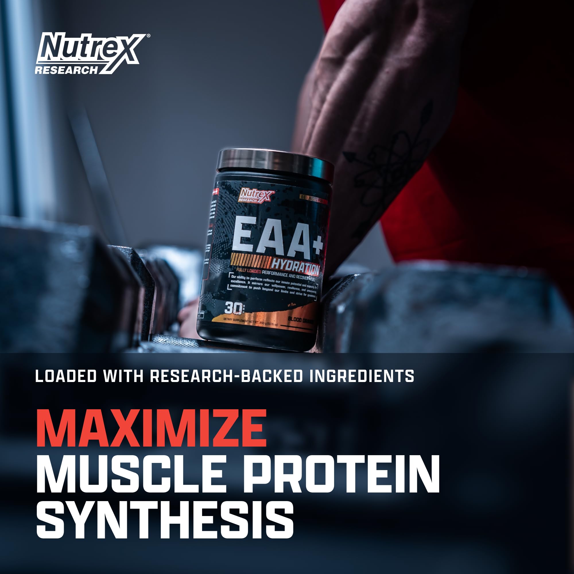 Nutrex Research EAA Hydration | EAAs + BCAAs Powder | Muscle Recovery, Strength, Muscle Building, Endurance | 8G Essential Amino Acids + Electrolytes | Apple Pear 30 Servings