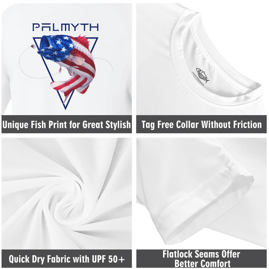 Palmyth Boys Fishing Shirt Youth Long Sleeve T-Shirt UPF 50+ Sun Protection