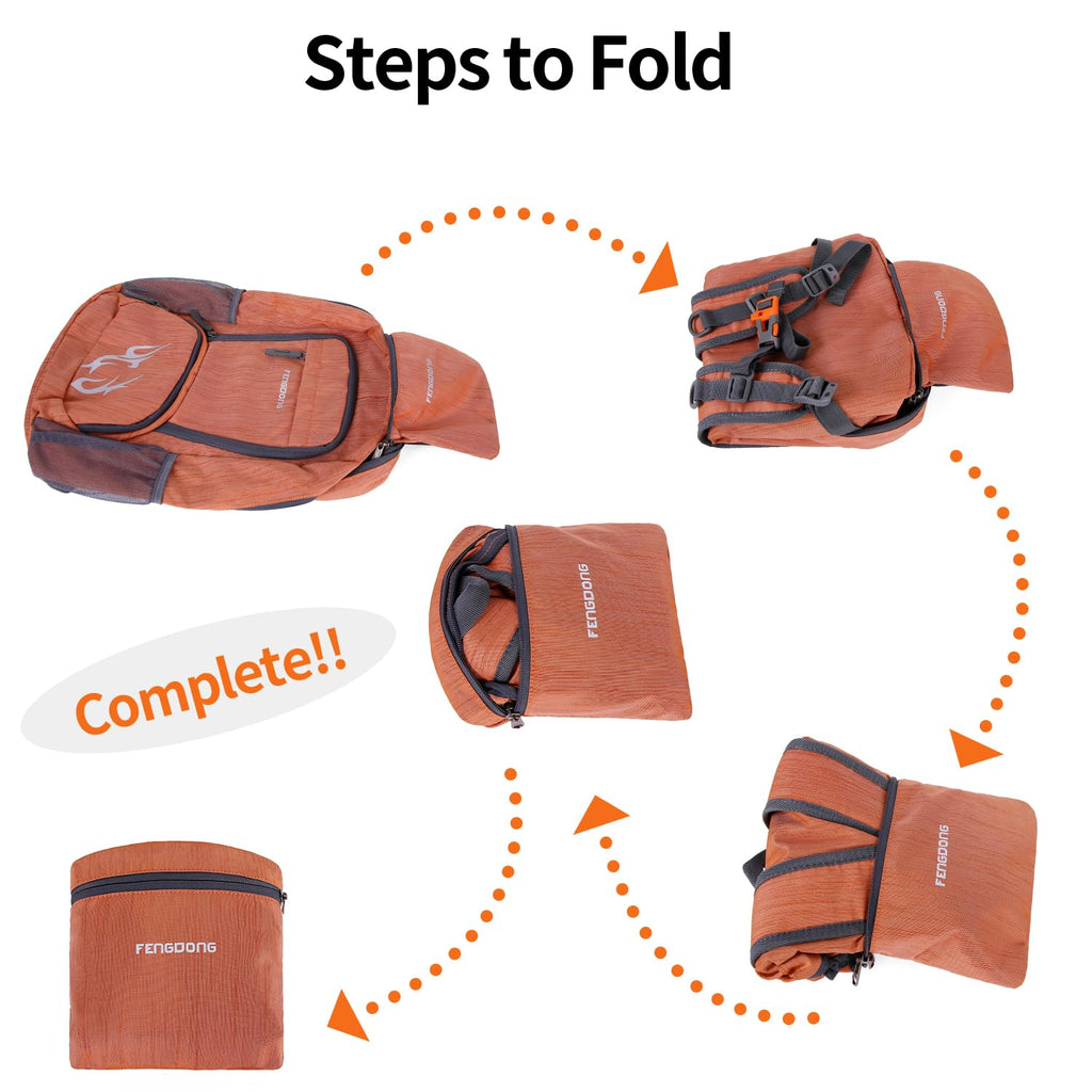 FENGDONG 35L Lightweight Foldable Waterproof Packable Travel Small Hiking Backpack Daypack for men women